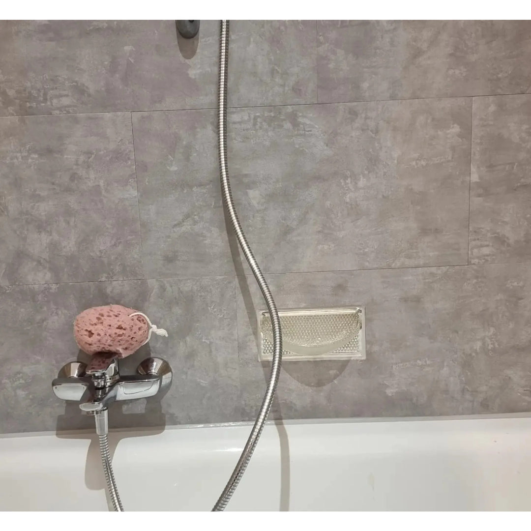 Self-adhesive tiles for wall floor Fliesana, set of 3 pieces, waterproof, pattern light gray concrete