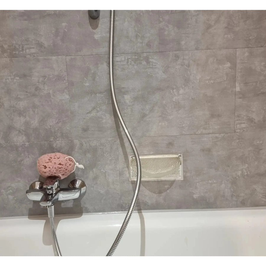 Self-adhesive tiles for wall floor Fliesana, set of 3 pieces, waterproof, pattern light gray concrete