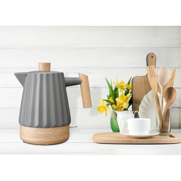 Concept electric kettle, ceramic, 1500W, 1.5L, dark grey, RK0092