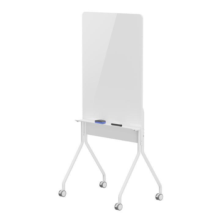 Ergo Office mobile dry erase board, vertical orientation, white, single sided, with shelf, board dimensions 1190x790mm, ER-305