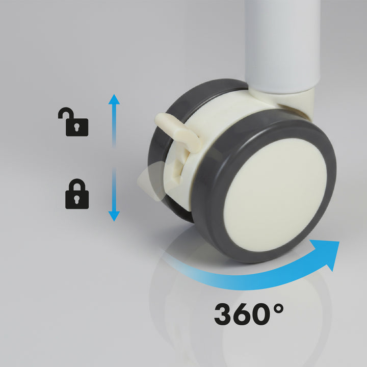 Ergo Office mobile dry erase board, vertical orientation, white, single sided, with shelf, board dimensions 1190x790mm, ER-305