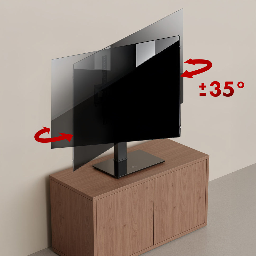 Maclean universal TV stand, for RTV cabinet, stand, max. 40kg, max. VESA 400x400, height and angle adjustment, for 32-65" TV, MC-1240