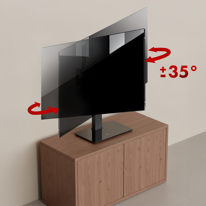 Maclean universal TV stand, for RTV cabinet, stand, max. 40kg, max. VESA 400x400, height and angle adjustment, for 32-65" TV, MC-1240