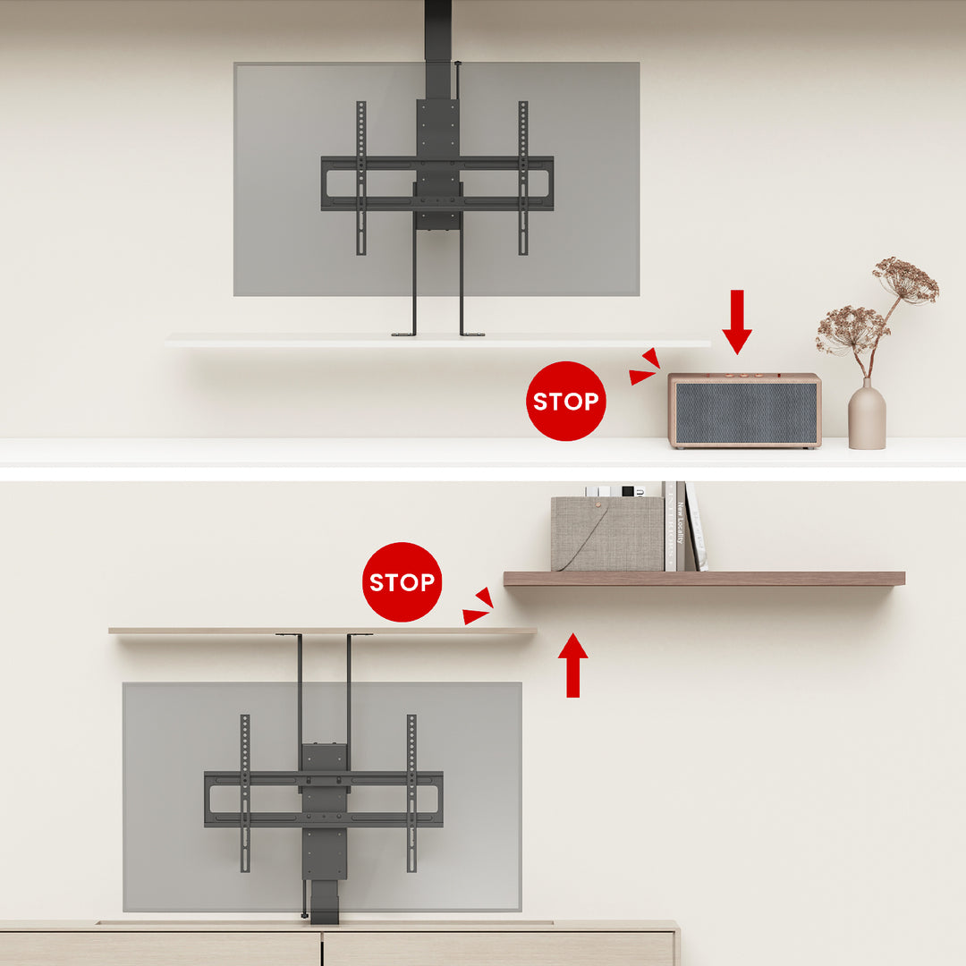Maclean electric ceiling/floor mount, extendable, 43''-88'', VESA 600x400, max 60kg, 100-240V AC,50/60Hz