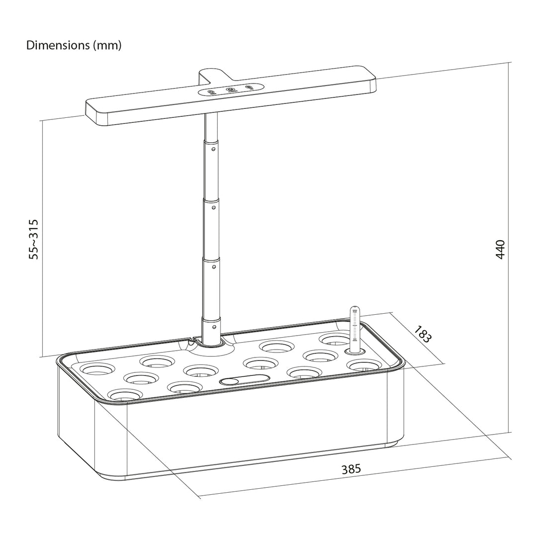 GreenBlue Intelligent Indoor Plant Growing System, SMART pot, 4L capacity, for 12 plants, full spectrum LEDs, GB133