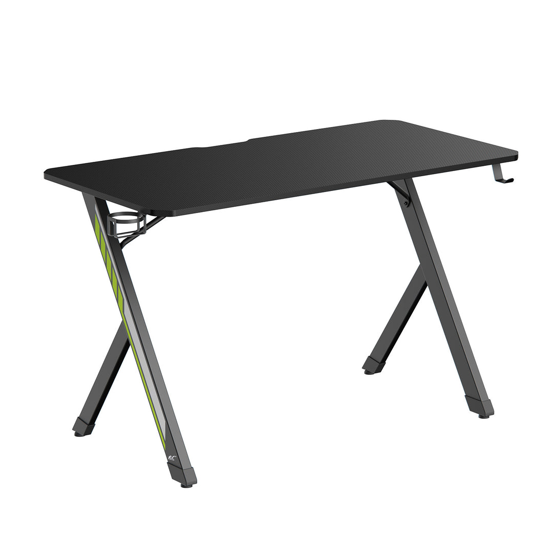 NanoRS gaming desk, black, with headphone and cup holder, max. 75kg, dimensions 1200x600x750mm, RS101