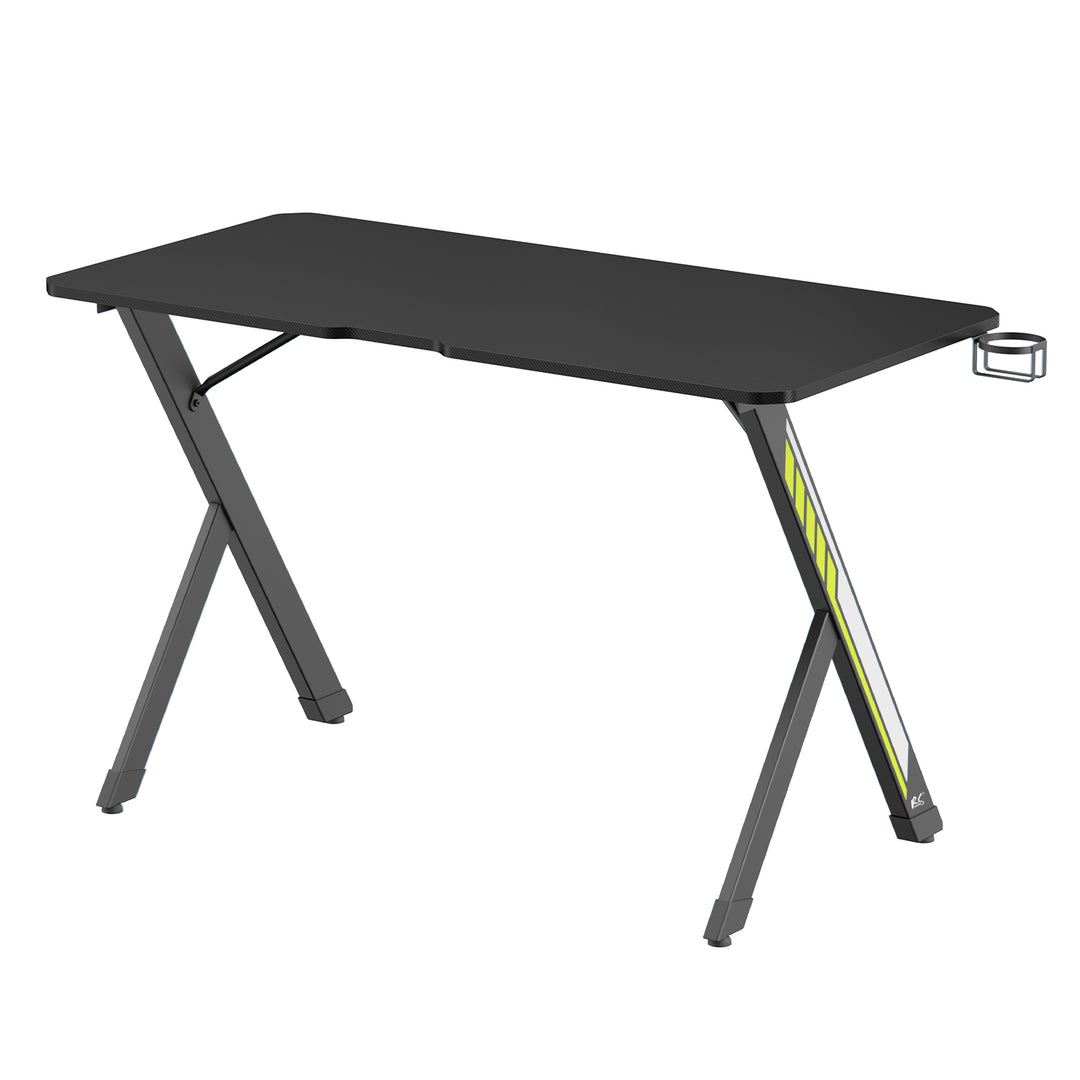 NanoRS gaming desk, black, with headphone and cup holder, max. 75kg, dimensions 1200x600x750mm, RS101