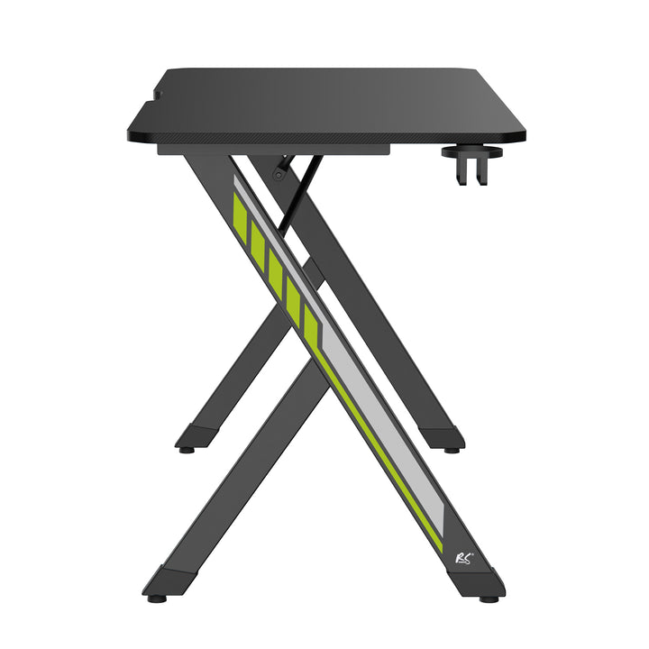 NanoRS gaming desk, black, with headphone and cup holder, max. 75kg, dimensions 1200x600x750mm, RS101