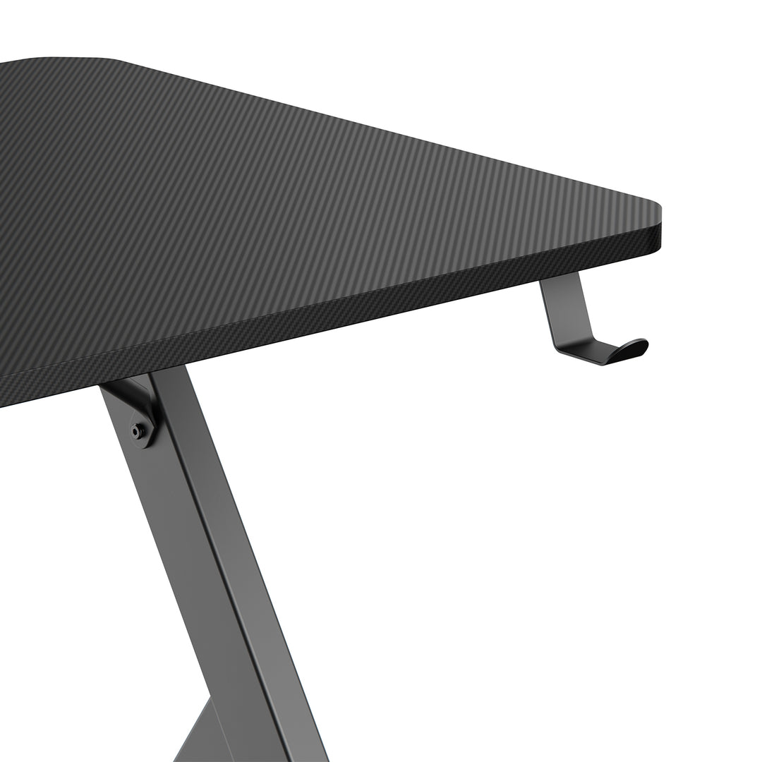 NanoRS gaming desk, black, with headphone and cup holder, max. 75kg, dimensions 1200x600x750mm, RS101