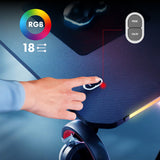 NanoRS gaming desk, black, with headphone and cup holder, RGB backlighting, max. 75kg, dimensions 1200x600x750mm, RS102
