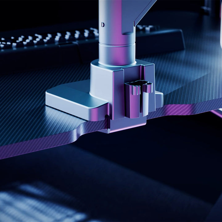 NanoRS gaming desk, black, with headphone and cup holder, RGB backlighting, max. 75kg, dimensions 1200x600x750mm, RS102