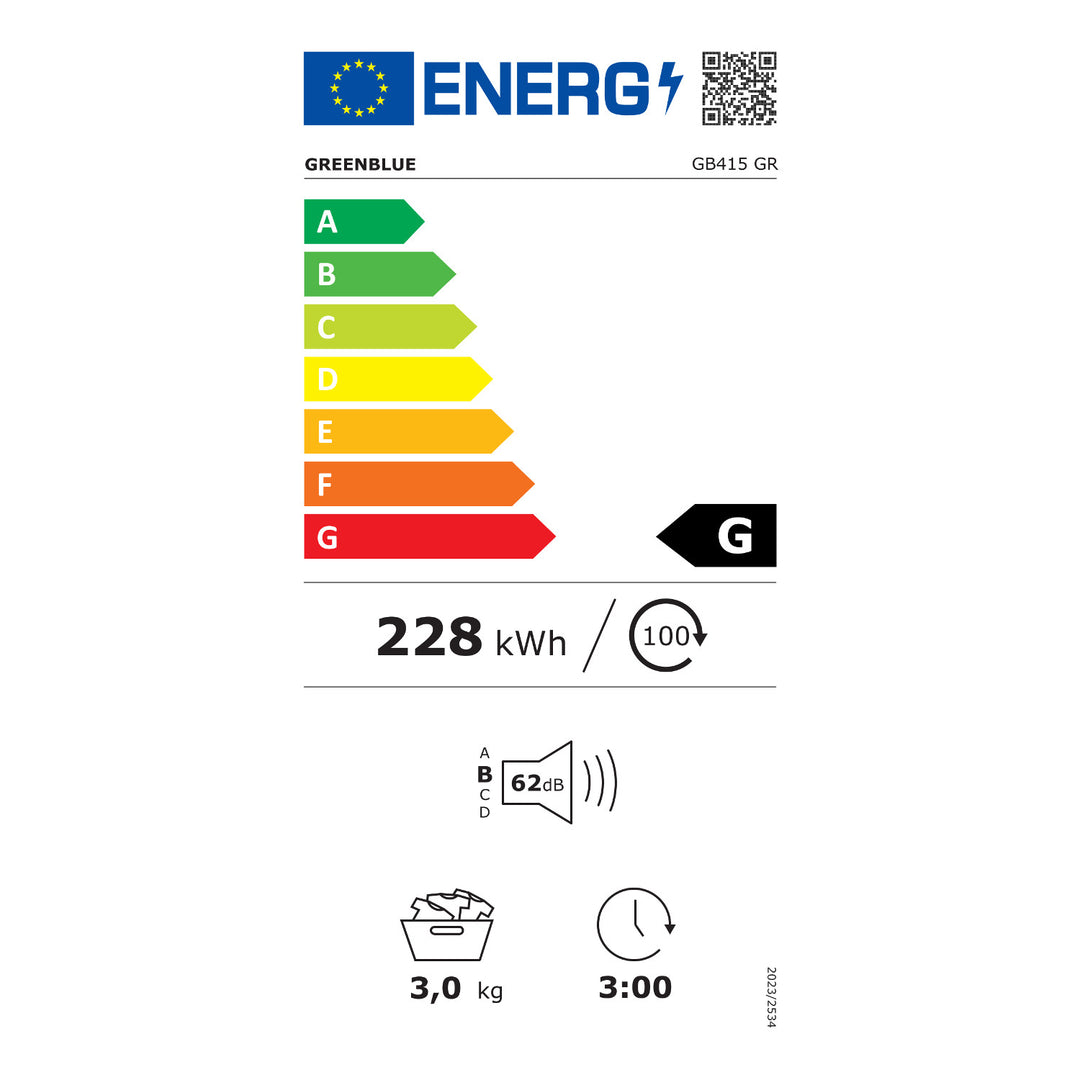 GreenBlue Electric Tumble Dryer, 3 kg Capacity, GB415 GR
