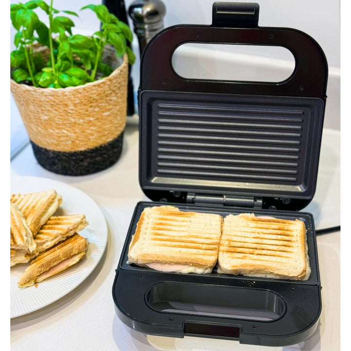 Blaupunkt SMS501 750W Tóstaer agus Gríoscán Ceapaire – Gríoscán Leictreach Dlúth agus Ilúsáideach do Cheapairí Tósta, Paninis, agus Sneaiceanna