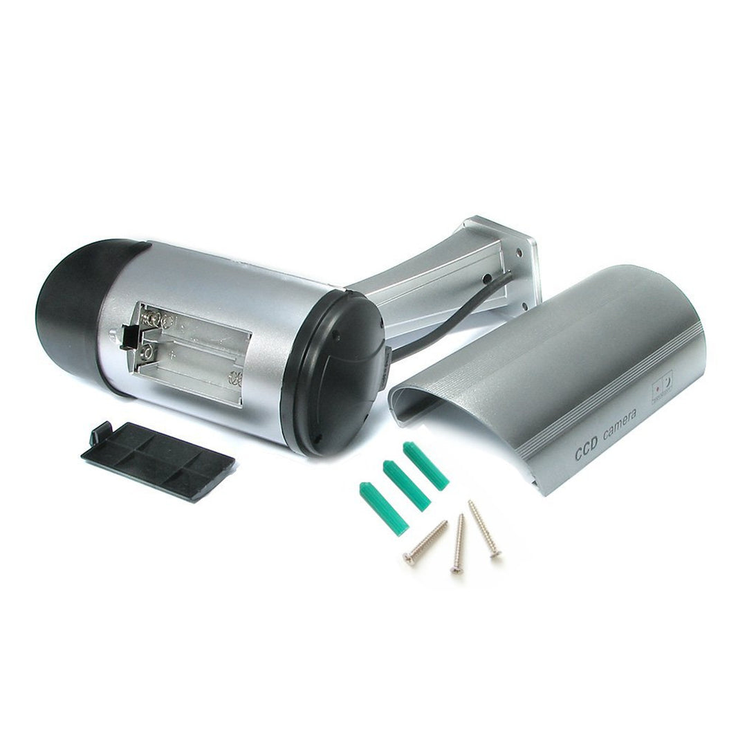 Dummy camera with flashing LED IR1100 S IR outdoor, silver, 2 pieces