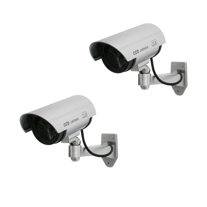 Dummy camera with flashing LED IR1100 S IR outdoor, silver, 2 pieces