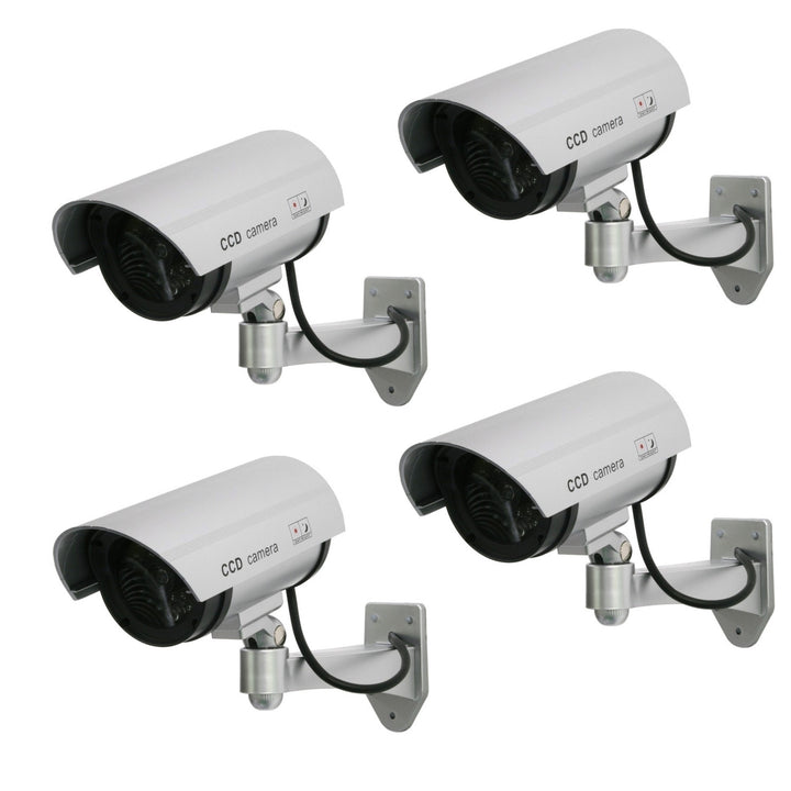 Dummy camera with flashing LED IR1100 S IR outdoor, silver, 4 pieces
