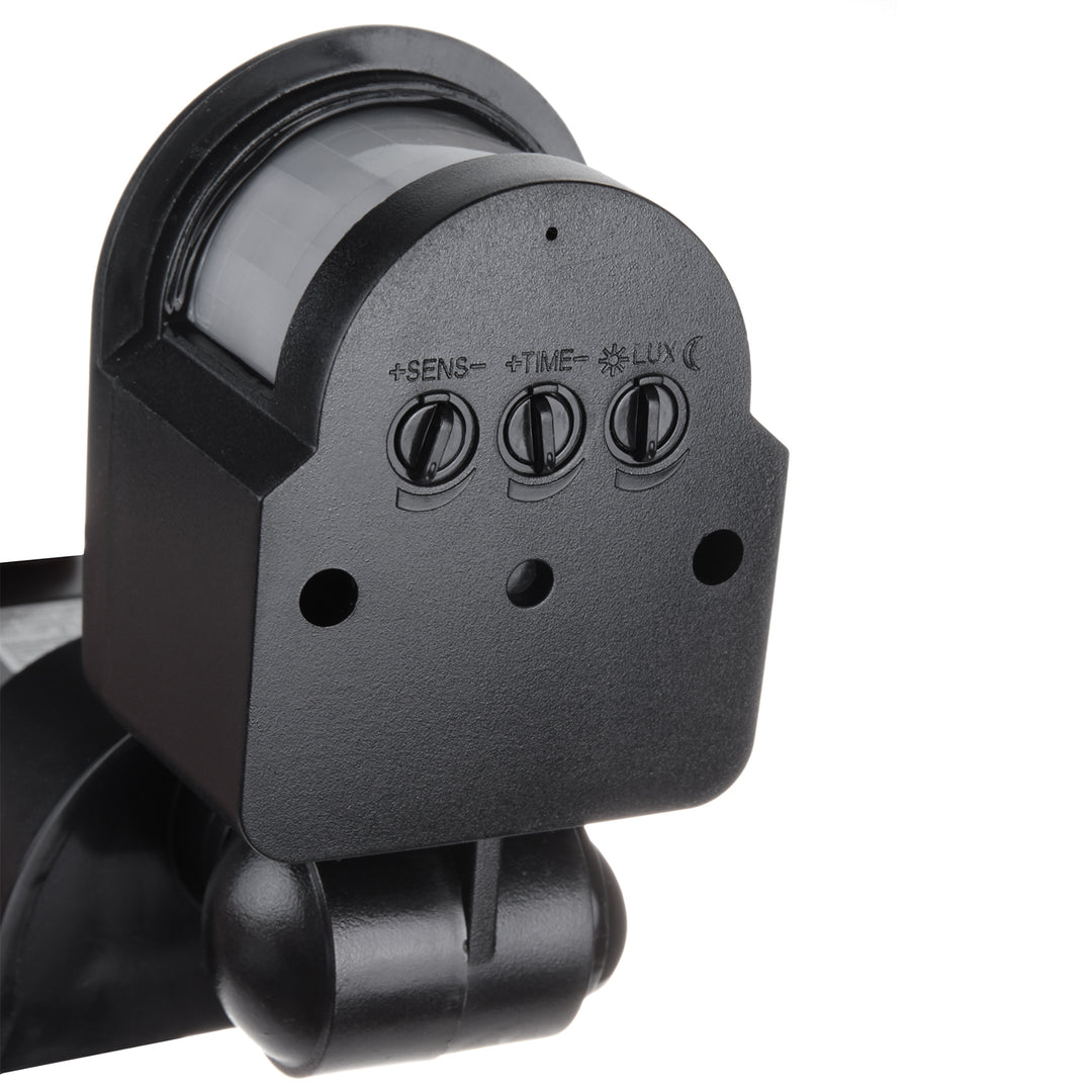 Braiteoir gluaisne agus luí na gréine Maclean atá feistithe ar an mballa, 180°, uasmhéid 1200W, dubh agus bán, MCE25