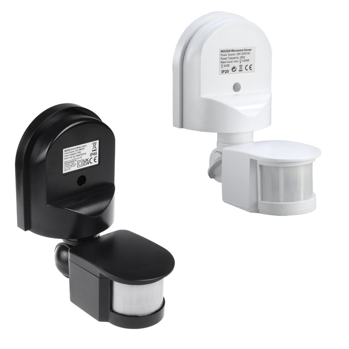 Braiteoir gluaisne agus luí na gréine Maclean atá feistithe ar an mballa, 180°, uasmhéid 1200W, dubh agus bán, MCE25