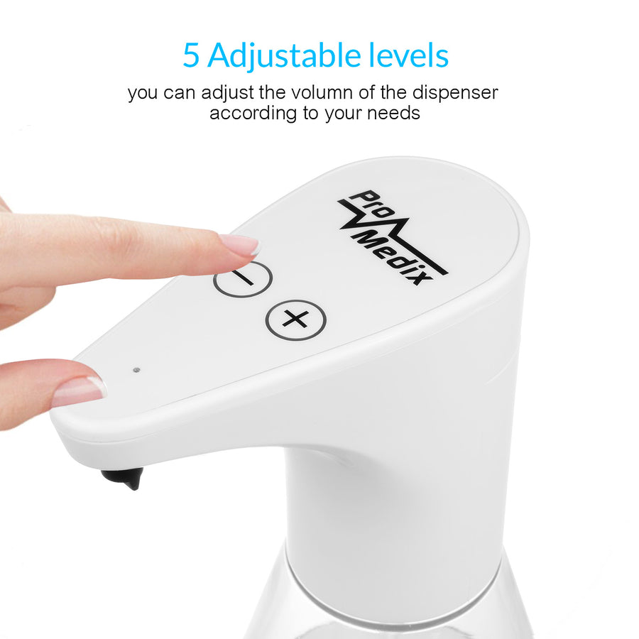 Promedix automatic dispenser, dispenser container for liquid soaps, disinfectant liquids, 480ml, 4xAA PR-530 + 4x Varta Industrial LR6/AA R-06 batteries