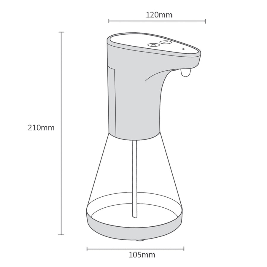 Promedix automatic dispenser, dispenser container for liquid soaps, disinfectant liquids, 480ml, 4xAA PR-530 + 4x Varta Industrial LR6/AA R-06 batteries