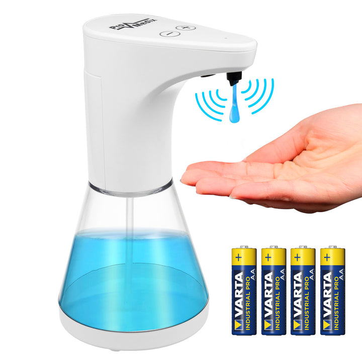 Promedix automatic dispenser, dispenser container for liquid soaps, disinfectant liquids, 480ml, 4xAA PR-530 + 4x Varta Industrial LR6/AA R-06 batteries