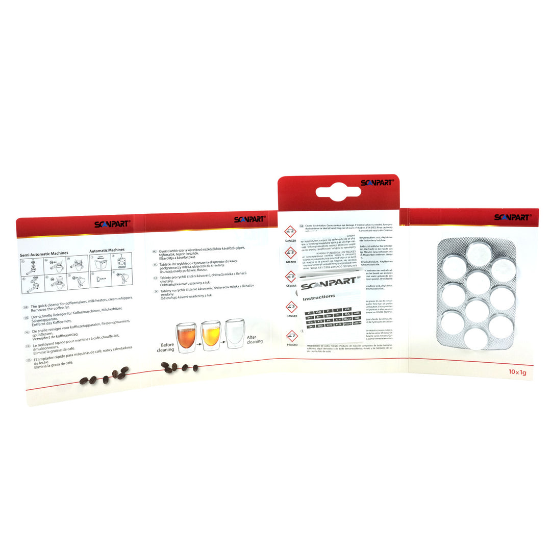 Coffee machine cleaning tablets, 10 pieces, universal, Scanpart