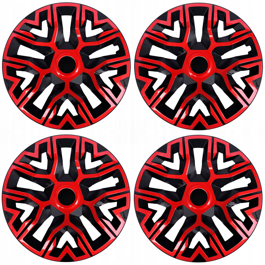 Universal hubcaps 15'' NRM The Best Bicolor red-black 4 pieces wheel trims
