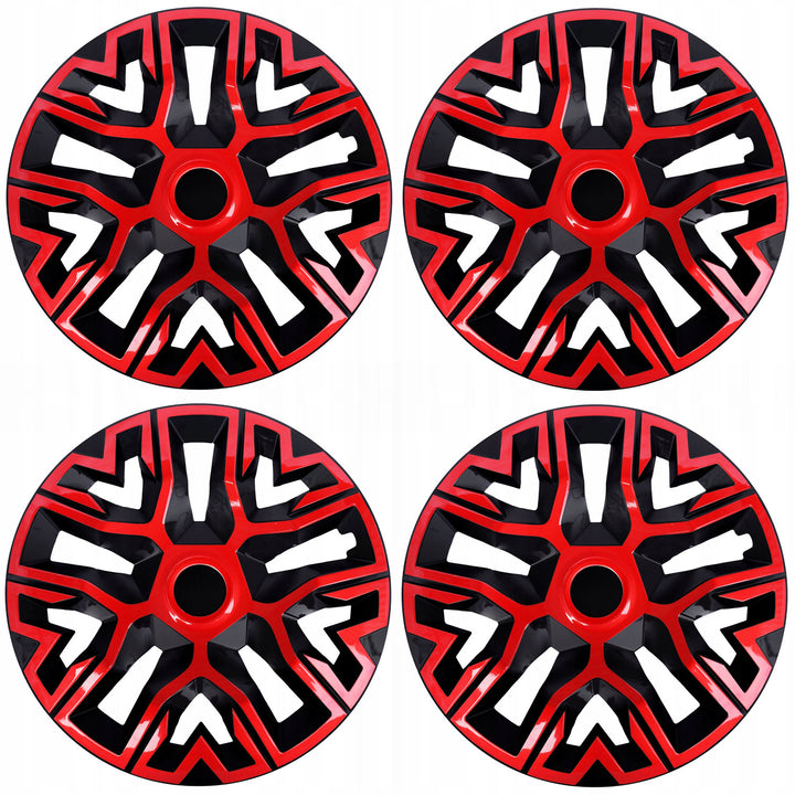 Universal hubcaps 16'' NRM The Best Bicolor red-black 4 pieces wheel trims