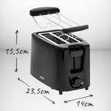 Mesko toaster, 2 slice toaster, 900W, black, MS 3220