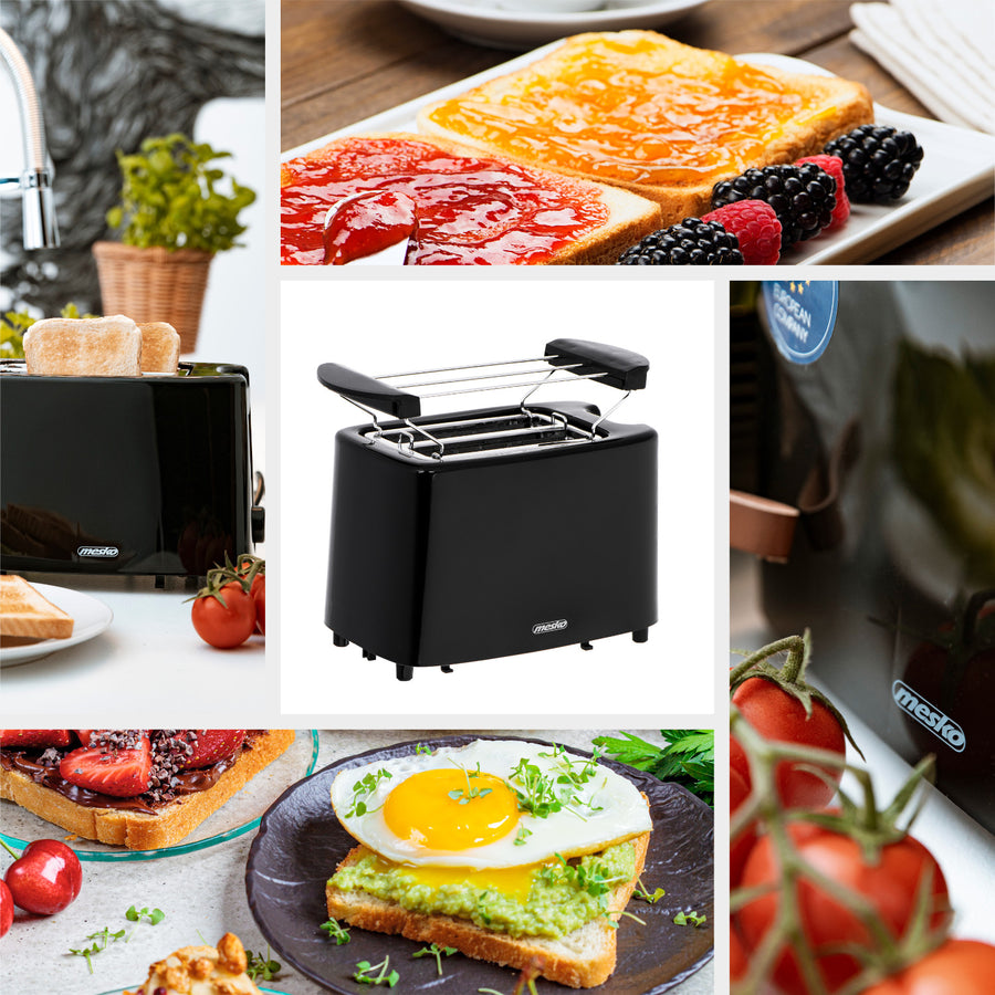 Mesko toaster, 2 slice toaster, 900W, black, MS 3220