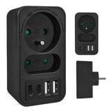Maclean current socket x2 + 4xUSB, splitter with 2 sockets, 2xUSB A, 2xUSB C PD 20W, 1x16A + 1x6A, MCE249 F/B
