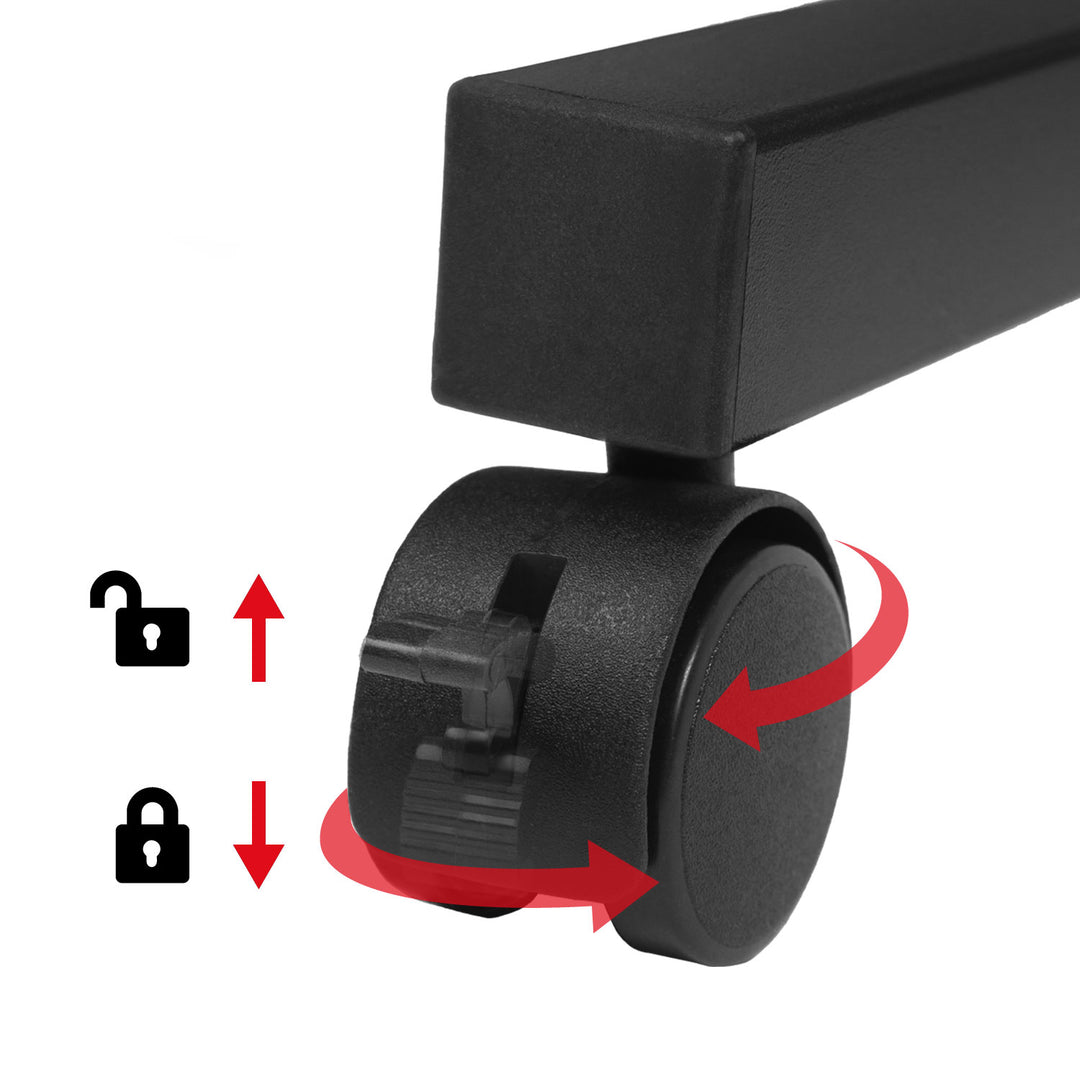 Maclean mobile laptop table desk, black, top 80x60cm, 50kg max, height adjustment 67-115 cm, MC-124 B