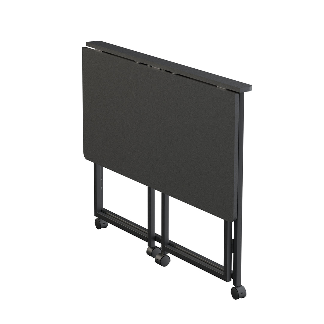 Maclean folding table desk, black, mobile, top 100x50cm, max. 50kg, MC-1250 B