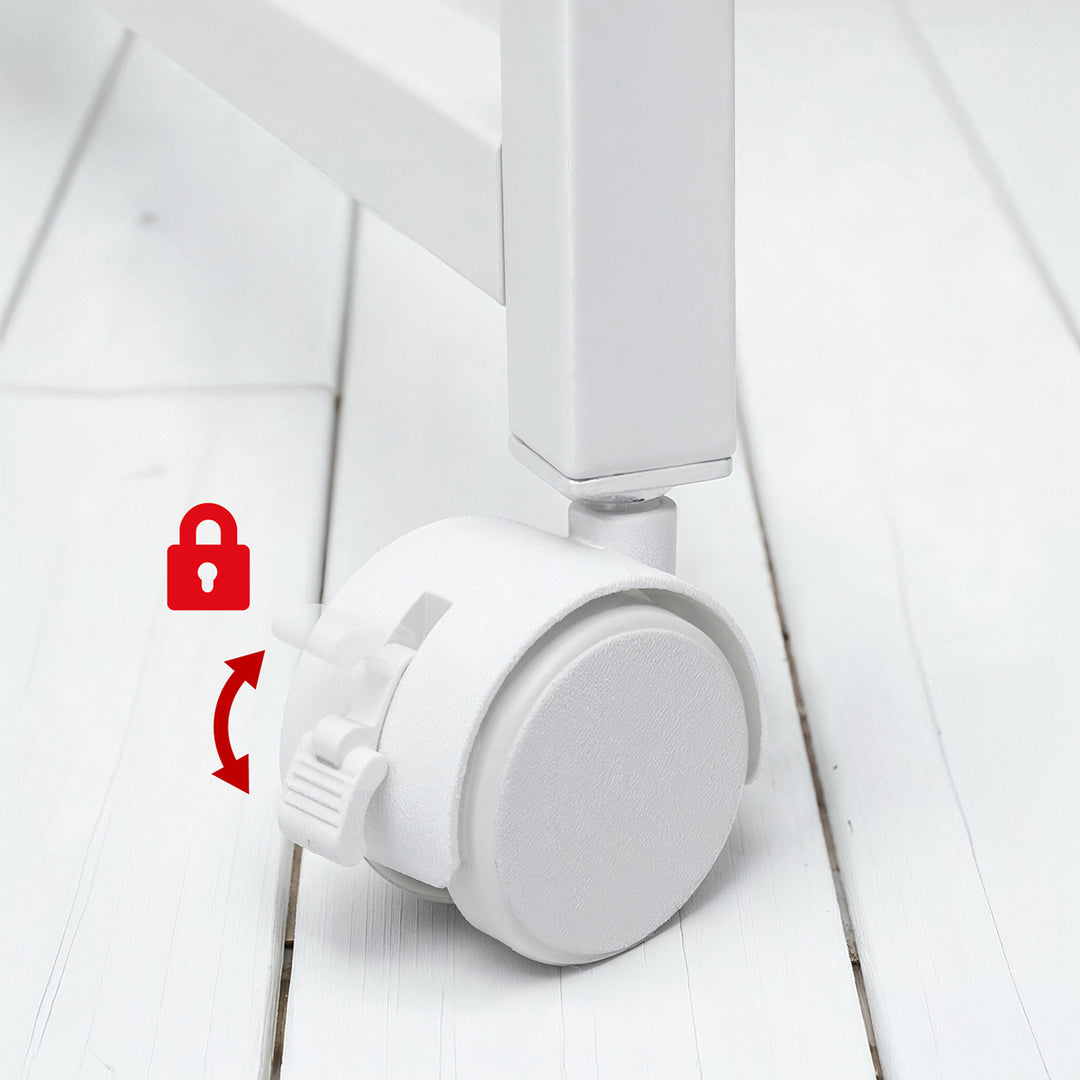 Maclean folding table desk, white, mobile, top 100x50cm, max. 50kg, MC-1250 W