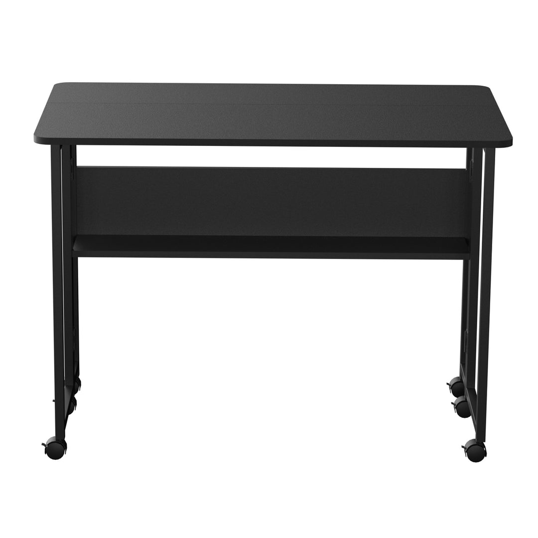 Maclean folding table desk, black, mobile, top 100x58cm, max. 50kg, MC-126 B