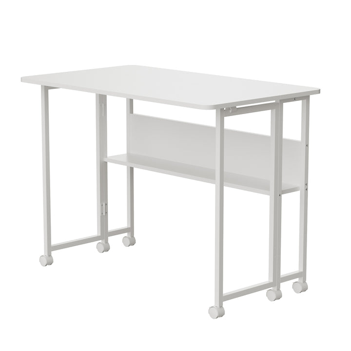Maclean folding table desk, white, mobile, top 100x58cm, max. 50kg, MC-126 W