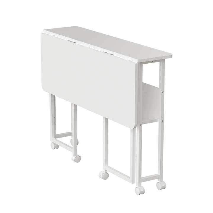 Maclean folding table desk, white, mobile, top 100x58cm, max. 50kg, MC-126 W