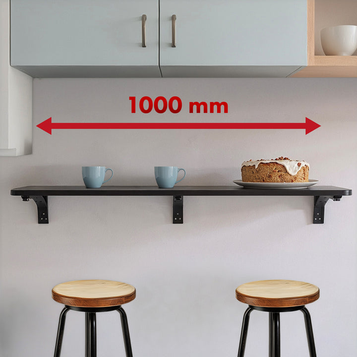 Maclean folding shelf/top, black, 100x40 cm, max 50 kg, MC-128 B