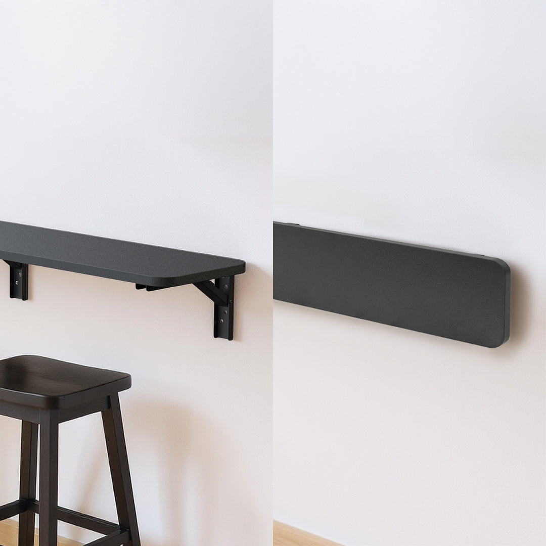 Maclean folding shelf/top, black, 100x20 cm, max. 50 kg, MC-129 B