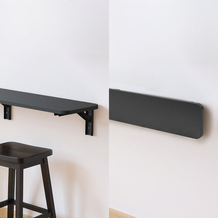 Maclean folding shelf/top, black, 100x20 cm, max. 50 kg, MC-129 B