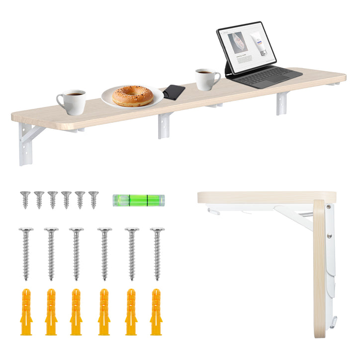 Maclean folding shelf/top, light wood color, 100x20 cm, max.50 kg, MC-129 WD