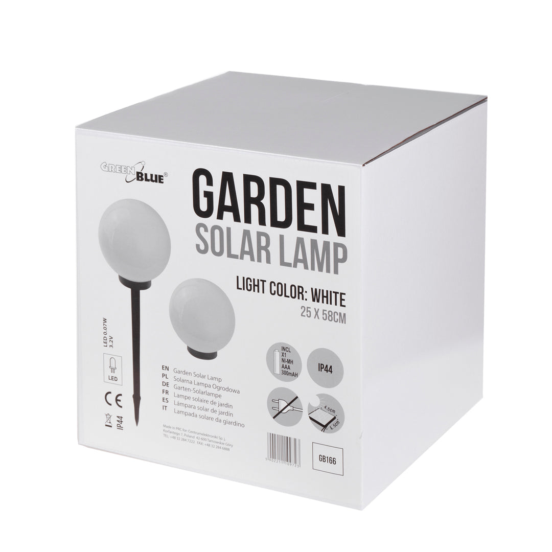 GreenBlue solar lamp, freestanding, garden, sphere 25x25x58cm, white LED, GB166, 4 pieces