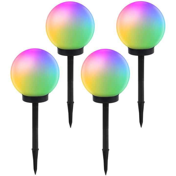 Lampa gairdín gréine neamhspleách GB167 - sféar 30x30x63cm, LED daite, 4 phíosa