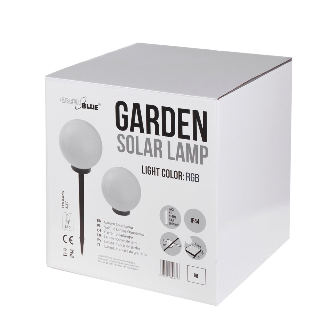 GreenBlue solar lamp, freestanding, garden, sphere 25x25x58cm, RGB LED, GB165, 4 pieces