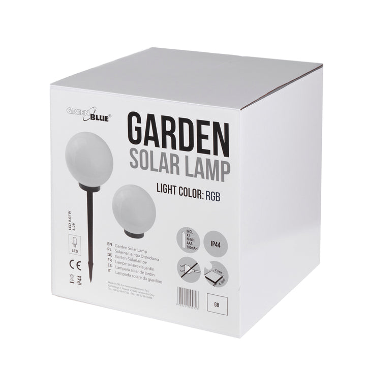 GreenBlue solar lamp, freestanding, garden, sphere 25x25x58cm, RGB LED, GB165, 4 pieces