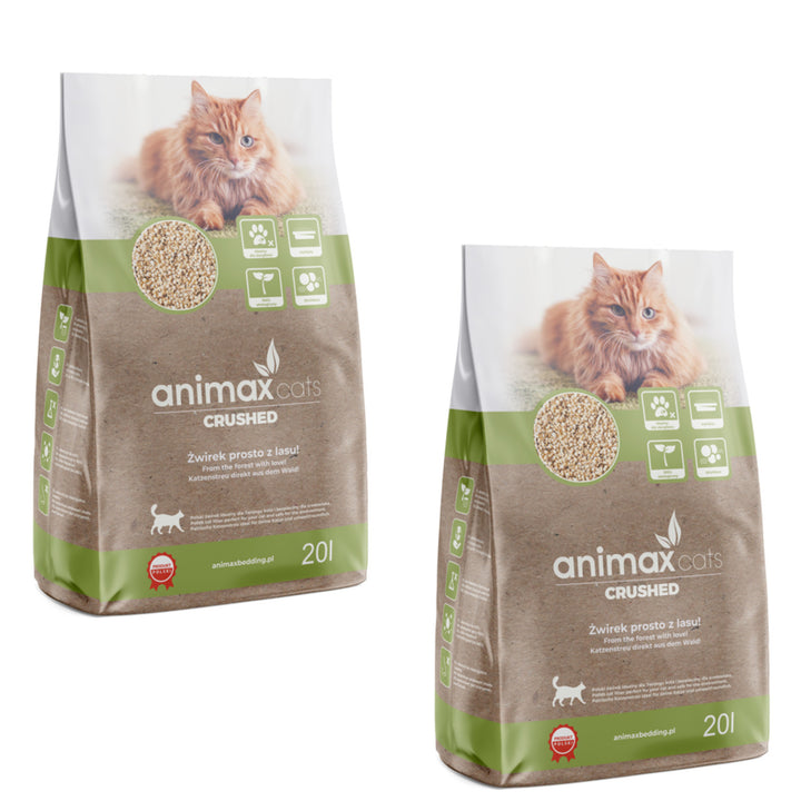 Clumping litter, classic, crushed, 20 liters, Animax, 2 packs