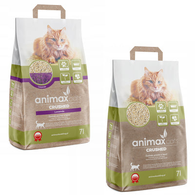 Clumping Litter, Lavender, crushed, 7 liters + Clumping Litter, Classic, crushed, 7 liters, Animax
