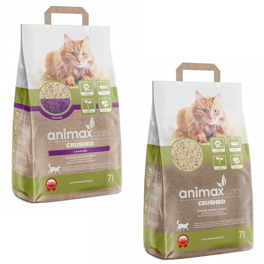 Clumping Litter, Lavender, crushed, 7 liters + Clumping Litter, Classic, crushed, 7 liters, Animax