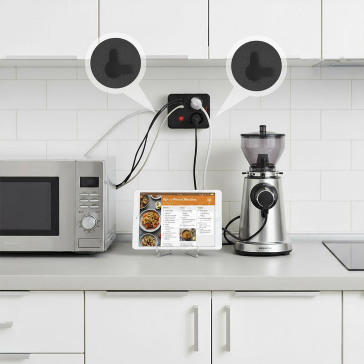 Maclean power strip, extender 2 sockets + 3xUSB, 110-240V AC 50/60Hz, 2.1A max 2500W, 3 m, black, MCE388 B