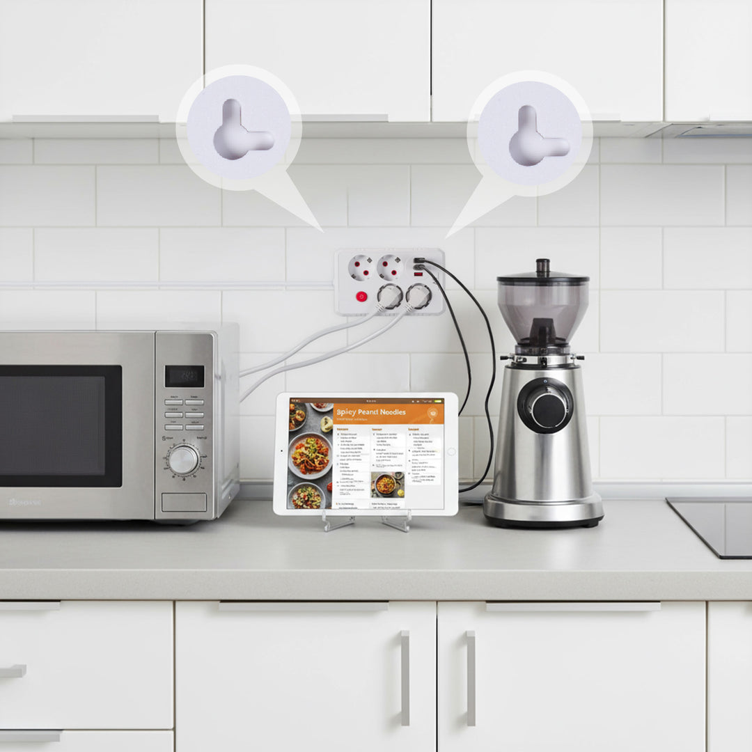 Maclean power strip, 4-socket extension cable + 3xUSB, 110-240V AC 50/60Hz, 2.1A max 2500W, 1.5m, white, MCE392 W